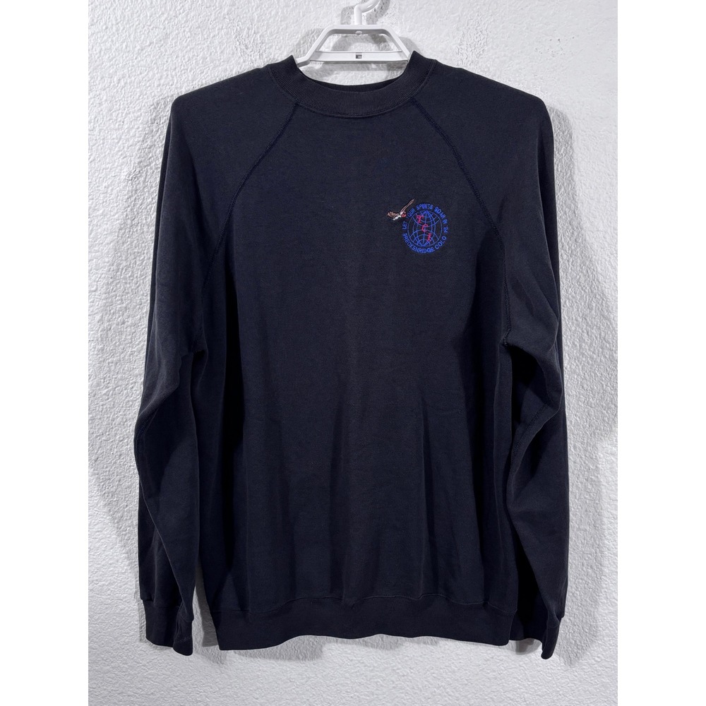 Vintage Tultex Sweatshirt Mens XLT Black 94 Breckenridge Eagle Embroidered